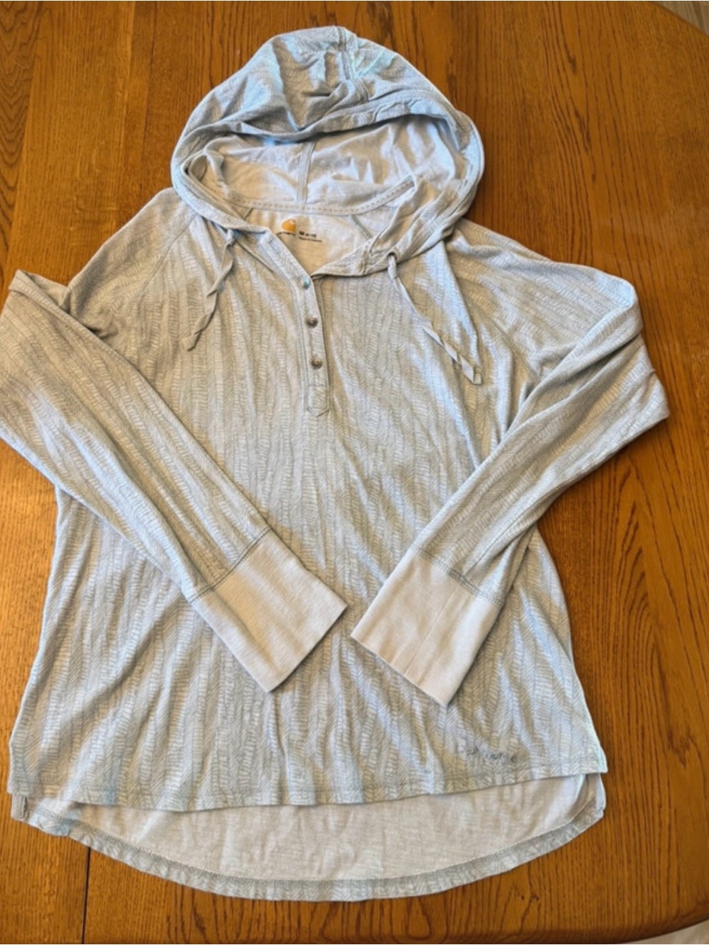 Carhartt Light Blue Henley Hoodie Pullover